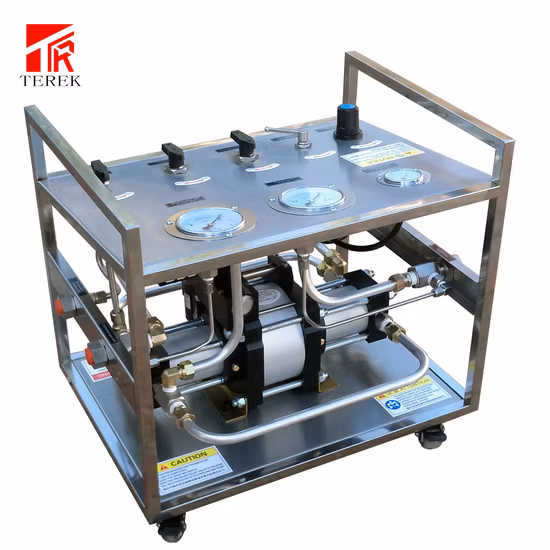 Бустерный насос для сжиженного нефтяного газа марки «Терек», бустерный насос для аргоно-кислородного газа с пневматическим приводом